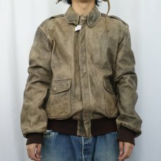 画像2: 80〜90's L.L.Bean USA製 "A-2 TYPE" レザーフライトジャケット (2)
