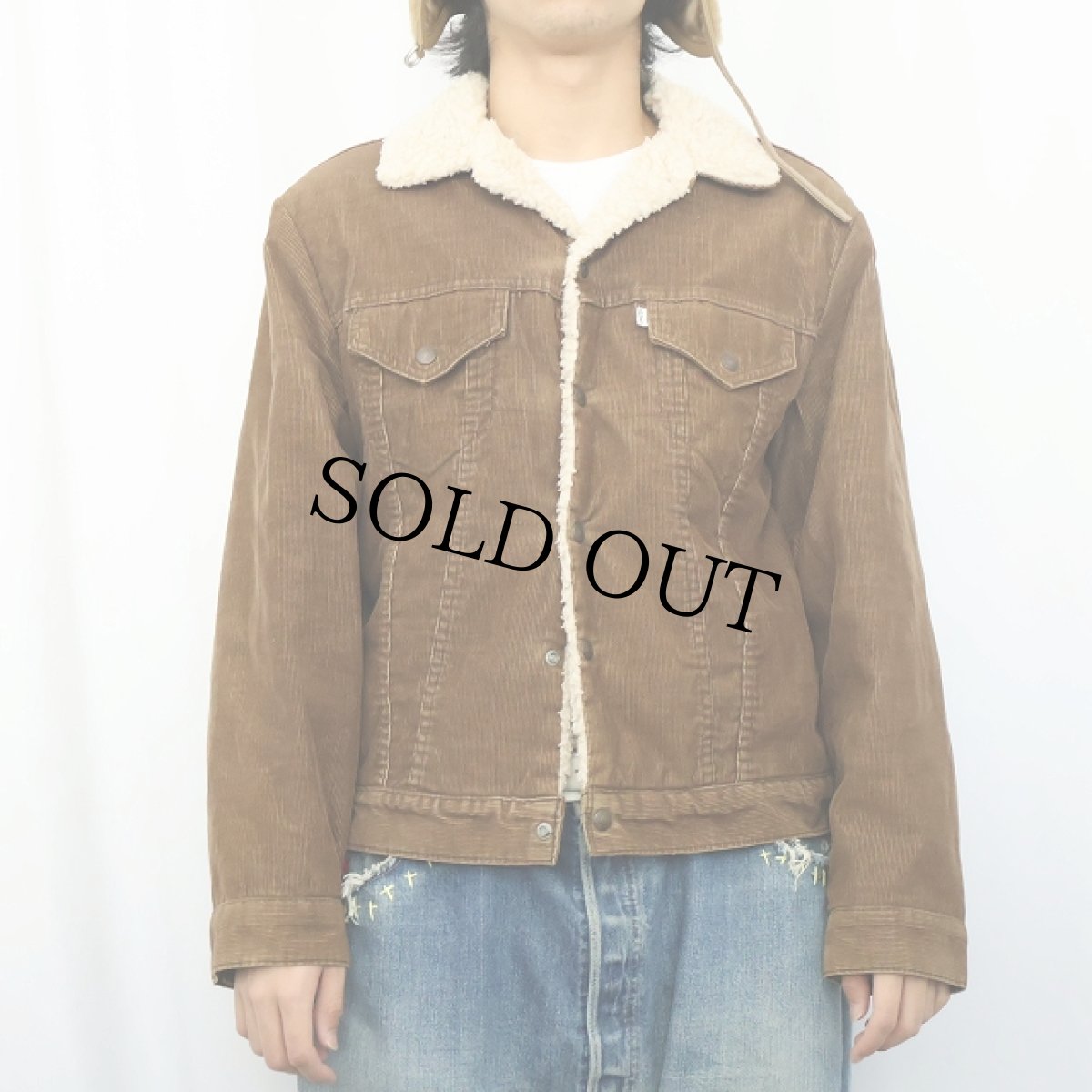 画像2: 70's Levi's USA製 70605-1529 コーデュロイボアジャケット BROWN L (2)
