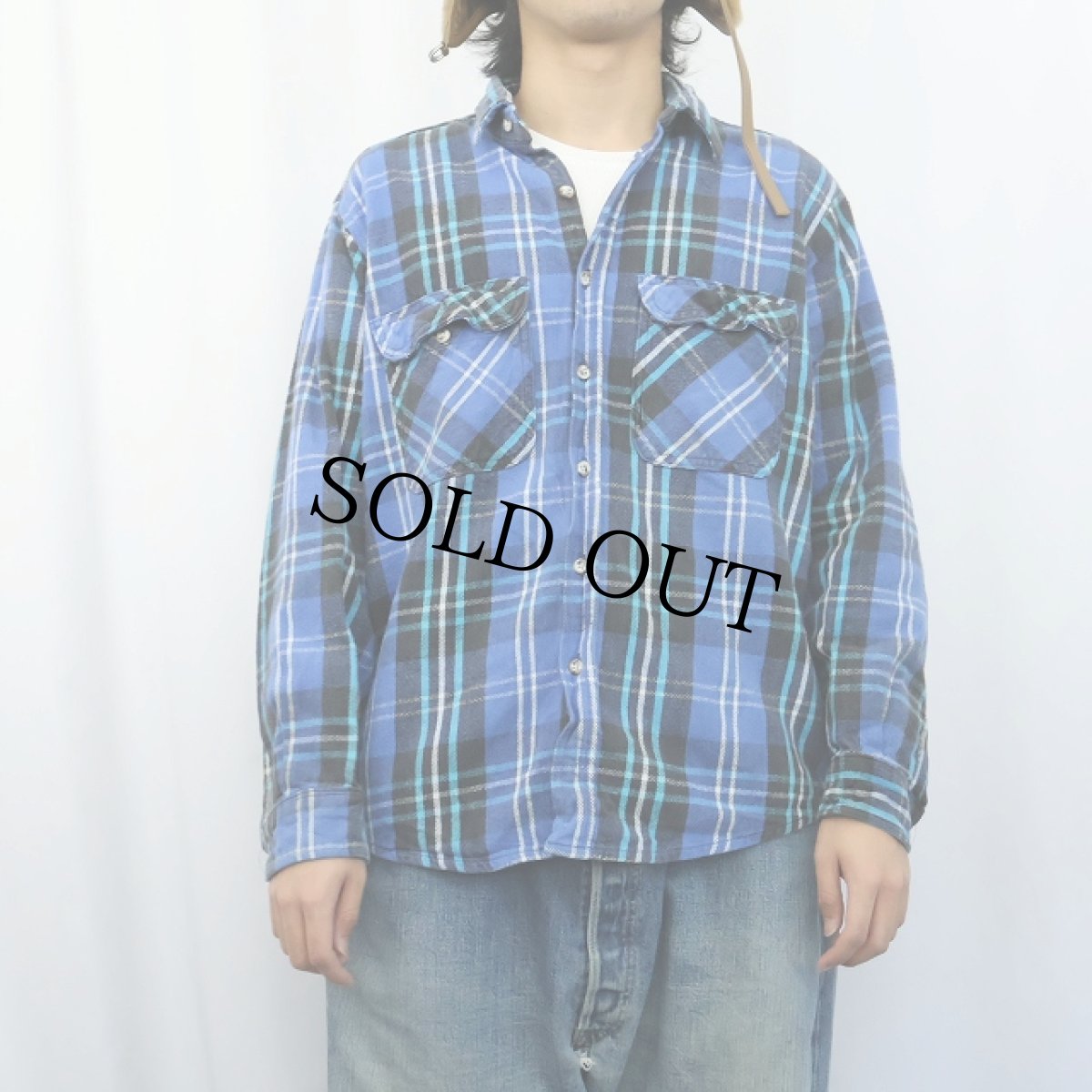 画像2: 90's DAKOTA チェック柄 ヘビーネルシャツ L (2)