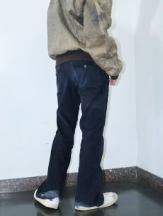 画像2: 70's UNKNOWN コーデュロイブッシュフレアパンツ NAVY W31 (2)