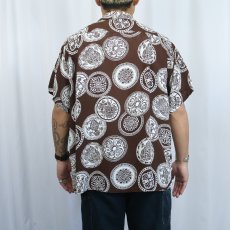 画像3: 50's STYLE MANOR オールオーバーパターン レーヨンアロハシャツ L (3)