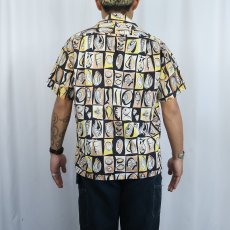 画像3: 50〜60'sCalifornia swim wear co. オールオーバーパターン コットンアロハシャツ (3)