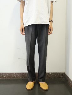 画像2: ARMANI ストライプ柄 2タック スラックス W35 (2)