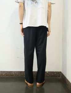 画像3: GIORGIO ARMANI 2タック ウール×ポリエステルスラックス NAVY W32 (3)