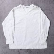 画像1: 50's〜 PAUL JONES 星刺繍入り コットンセーラーシャツ SIZE18 (1)