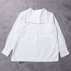 画像2: 50's〜 PAUL JONES 星刺繍入り コットンセーラーシャツ SIZE18 (2)