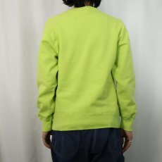 画像3: 90's Champion 青刺繍タグ 中期 USA製 前V ネオンカラー 無地スウェット M (3)