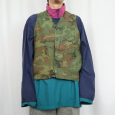 画像2: 60's KAMO USA製 ウッドランドカモ柄 コットンハンティングベスト S (2)