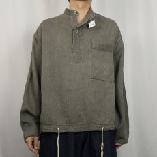 画像2: 〜40's WWII KRIEGS MARINE DRILLICH LINEN スモック (2)