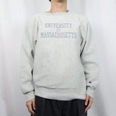 画像2: 80's Champion REVERSE WEAVE トリコタグ USA製 "UNIVERSITY OF MASSACHUSETTS" プリントスウェット L (2)