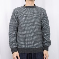 画像2: 60〜70's Jantzen USA製 格子柄 ウール×アクリルニットセーター S (2)