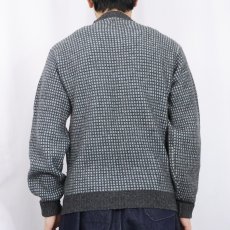 画像3: 60〜70's Jantzen USA製 格子柄 ウール×アクリルニットセーター S (3)