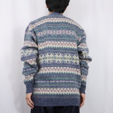 画像3: 70's Groven Court フェアアイル柄 ウールニットカーディガン M (3)