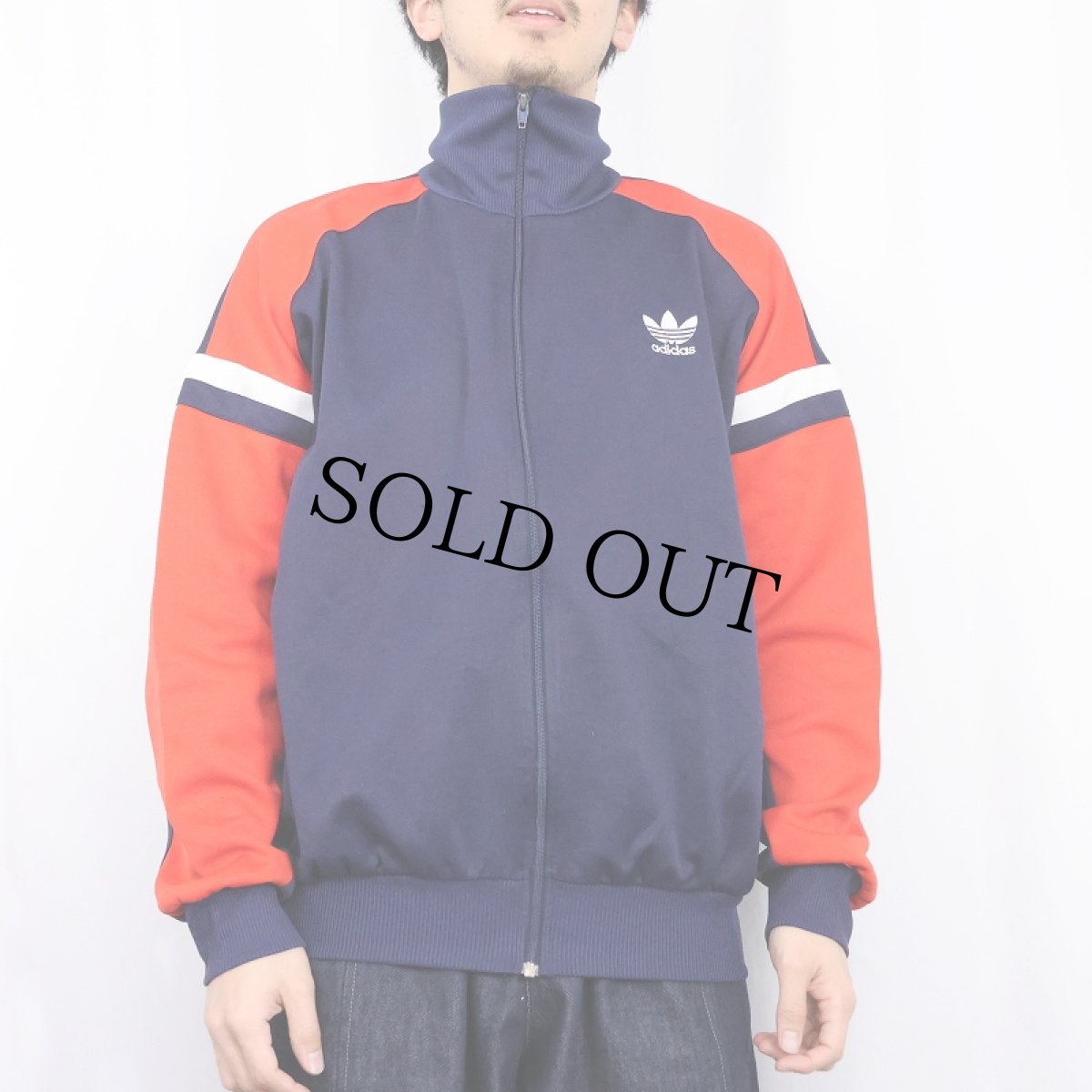 画像2: 80〜90's adidas ロゴ刺繍 切り替えデザイン トラックジャケット NAVY XL (2)