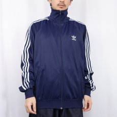 画像2: 80〜90's adidas ロゴ刺繍 トラックジャケット NAVY XXL (2)