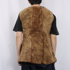 画像3: 裏ムートン ボアベスト (3)
