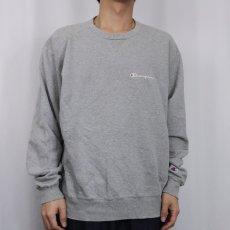 画像2: 90's Champion 青刺繍タグ 後期 USA製 ロゴ刺繍 前V スウェット XL (2)