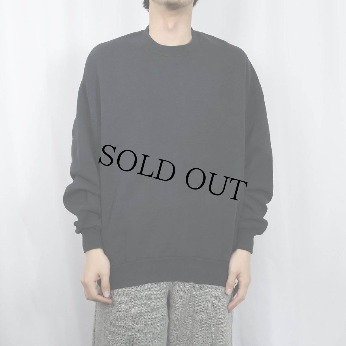 画像2: 90's JERZEEZ USA製 無地スウェット BLACK XL (2)