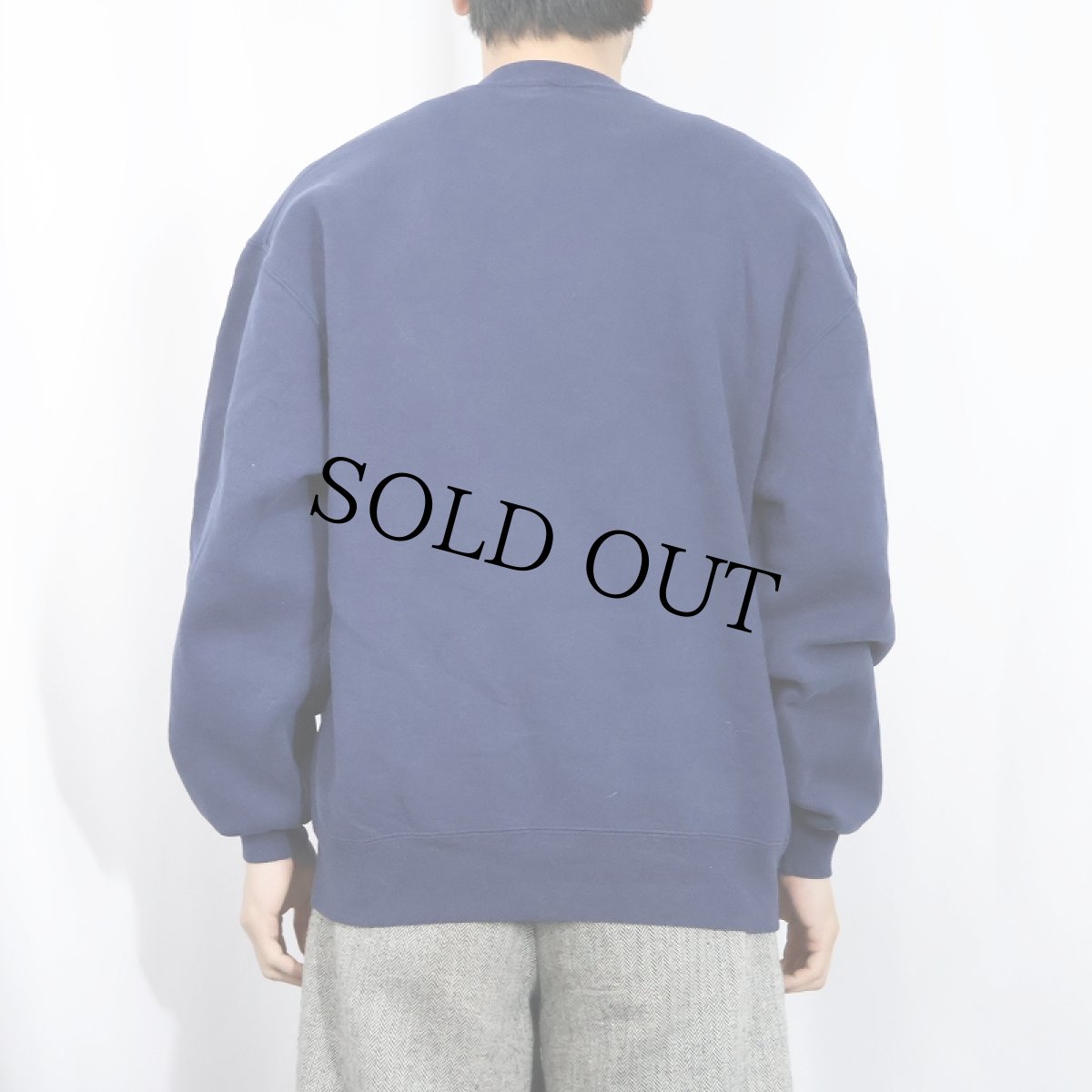 画像3: 90's RUSSELL ATHLETIC USA製 前V 無地スウェット NAVY L (3)