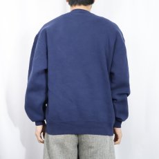 画像3: 90's RUSSELL ATHLETIC USA製 前V 無地スウェット NAVY L (3)