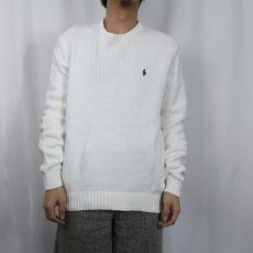 画像2: POLO Ralph Lauren ロゴ刺繍 コットンニットセーター L (2)