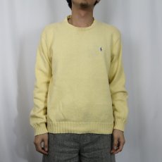 画像2: POLO Ralph Lauren ロゴ刺繍 コットンニットセーター L (2)