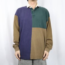 画像2: 90's GAP パネル切り替え ラガーシャツ L (2)