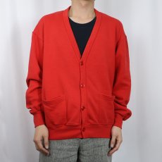 画像2: 90's FRUIT OF THE LOOM 無地スウェットカーディガン ONESIZE (2)
