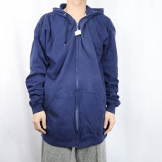画像2: 80's ACE SPORTSWEAR USA製 裏サーマル スウェットジップパーカー NAVY 2XL (2)