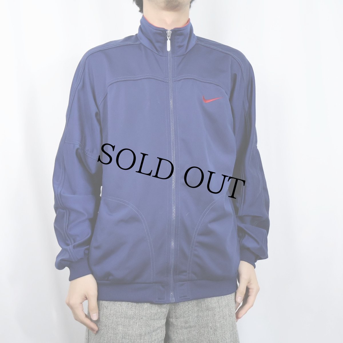 画像3: 90〜2000's NIKE ロゴ刺繍 トラックジャケット NAVY M (3)