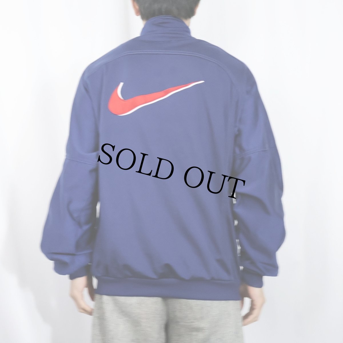 画像4: 90〜2000's NIKE ロゴ刺繍 トラックジャケット NAVY M (4)