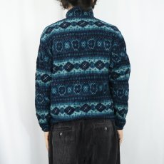 画像3: 80〜90's L.L.Bean ノルディック柄 ハーフスナップ フリースジャケット (3)