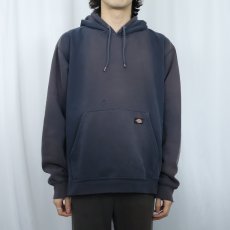 画像2: Dickies 無地 フェードスウェットフーディー NAVY XL (2)