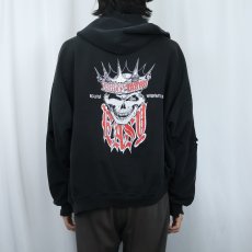 画像4: "CHOPPERS TATTOS" ペンキペイント スカルプリントスウェットフーディー BLACK (4)