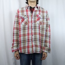 画像2: 70〜80's KINGSPORT チェック柄 ヘビーネルシャツ L (2)