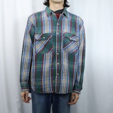 画像2: 90's VAN HEUSEN 417 チェック柄 ヘビーネルシャツ XL (2)
