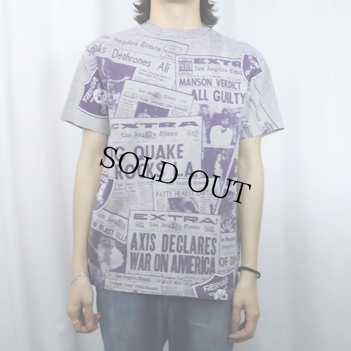 画像3: FRESHJIVE USA製 大判プリントTシャツ M (3)