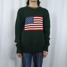 画像2: POLO Ralph Lauren 星条旗柄 コットンニットセーター L (2)