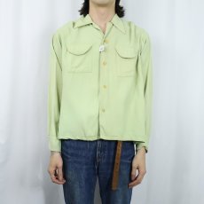 画像2: 50's CAMPUS レーヨンオープンカラーシャツ L (2)