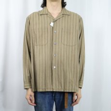 画像2: 60's Stradivari "Strad-o-Sands" ストライプ柄 コットンオープンカラーシャツ L  (2)