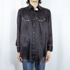 画像2: 30〜40's LEVI'S "RODEO SHIRT" サテンウエスタンシャツ SIZE15 1/2 (2)