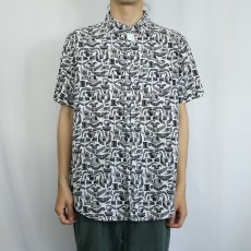 画像2: Straight Faded 総柄 コットンシャツ L (2)
