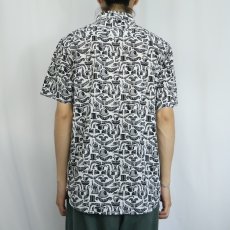 画像3: Straight Faded 総柄 コットンシャツ L (3)