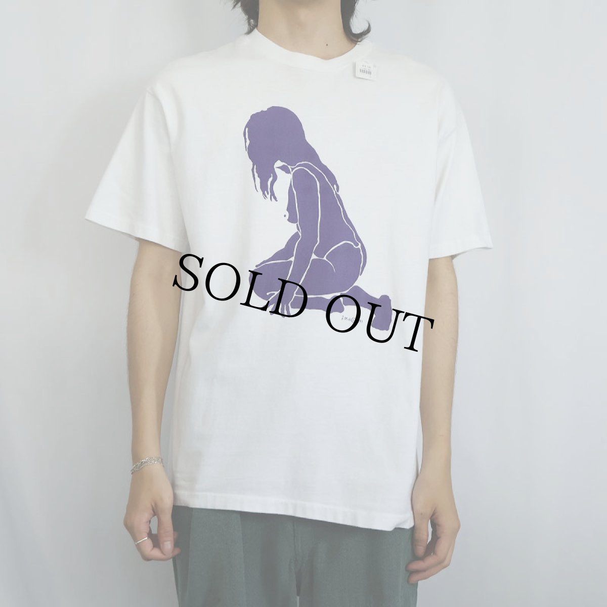 画像2: 90's USA製 アートプリントTシャツ L (2)