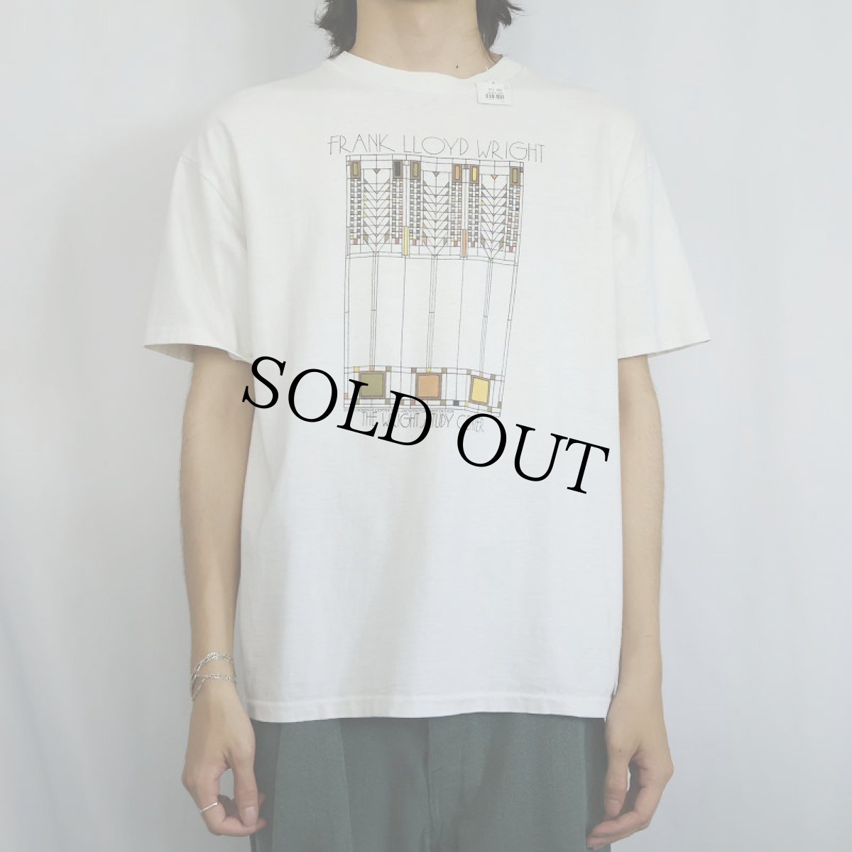 画像2: 80's Frank Lloyd Wright USA製 建築家 アートプリントTシャツ XL (2)
