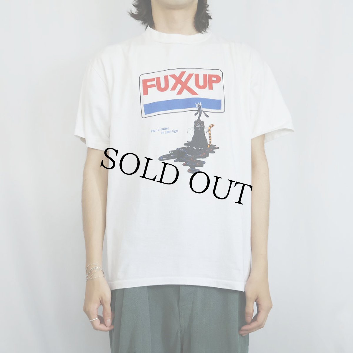 画像2: 90's USA製 "FUXXUP" イラストプリントTシャツ L (2)