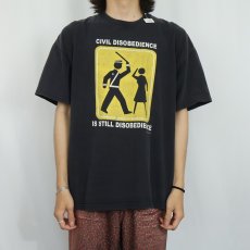 画像2: 2000's "CIVIL DISOBEDIENCE..." ピクトグラムプリントTシャツ BLACK XL (2)