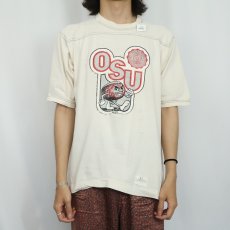 画像2: 70's "OSU" プリントフットボールTシャツ XL (2)