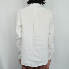 画像3: POLO Ralph Lauren ポニー無し リネンシャツ M (3)