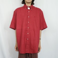 画像2: Ralph Lauren "BLAKE" リネンボタンダウンシャツ L (2)